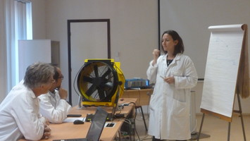 Montage sur plateforme d'essai du CETIAT pour une étude sur le bruit des ventilateurs